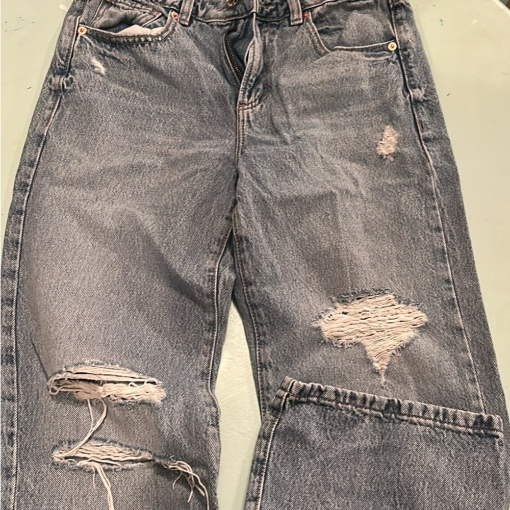 Garage Relaxed Fit Distressed Blue Jeans